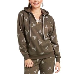 Ariat Womens Ranch n Chill Hooded Sweatshirt Cowgirl Ranch Wear Size Medium